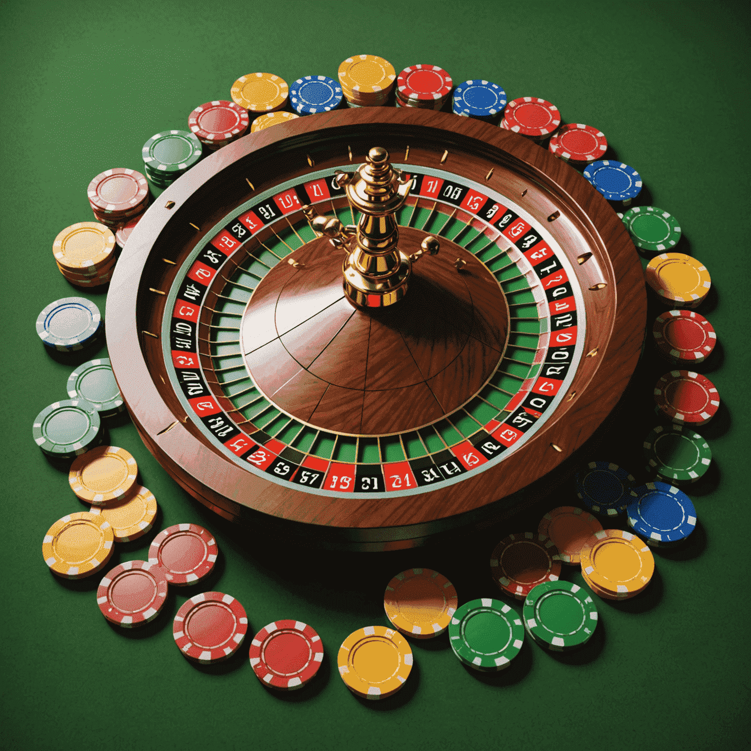 A roulette wheel with chips scattered around, emphasizing the fun and social aspect of the game
